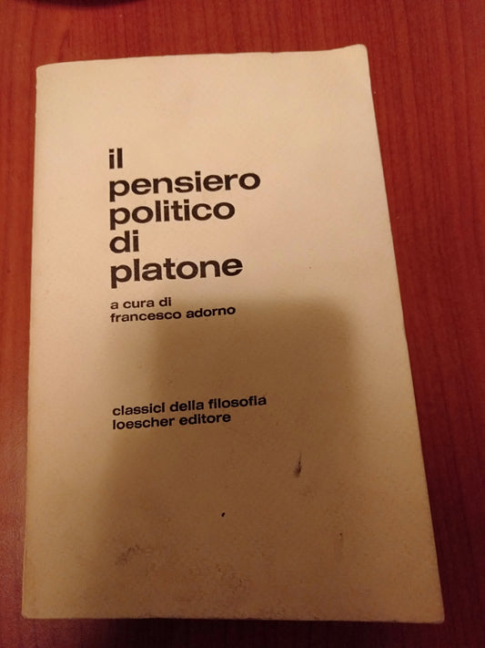 Il pensiero politico di Platone - copertina