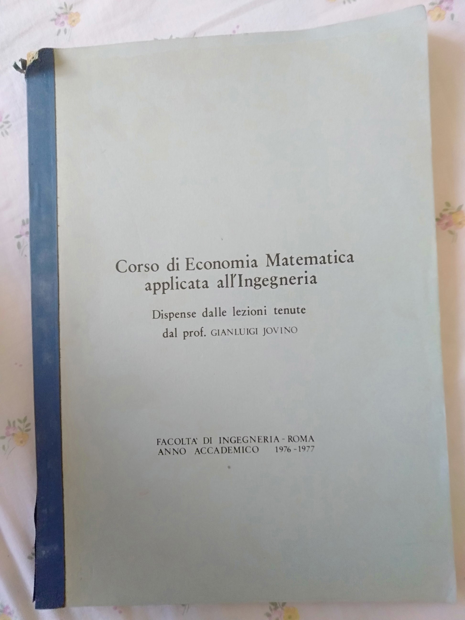 Corso di economia matematica applicata alla ingegneria - copertina