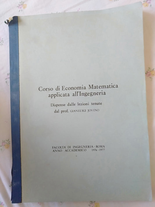 Corso di economia matematica applicata alla ingegneria - copertina