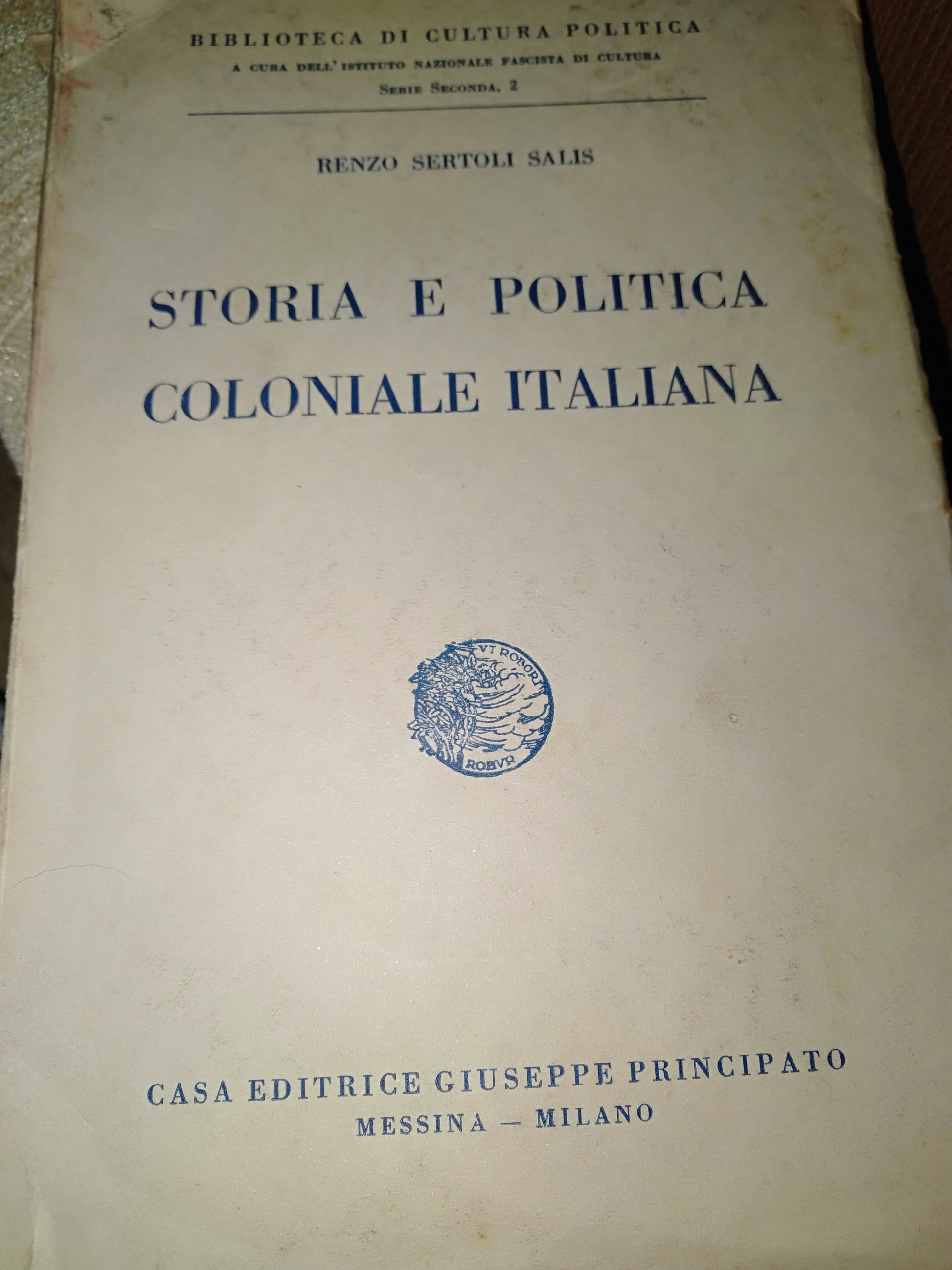 Storia e politica coloniale italiana - copertina