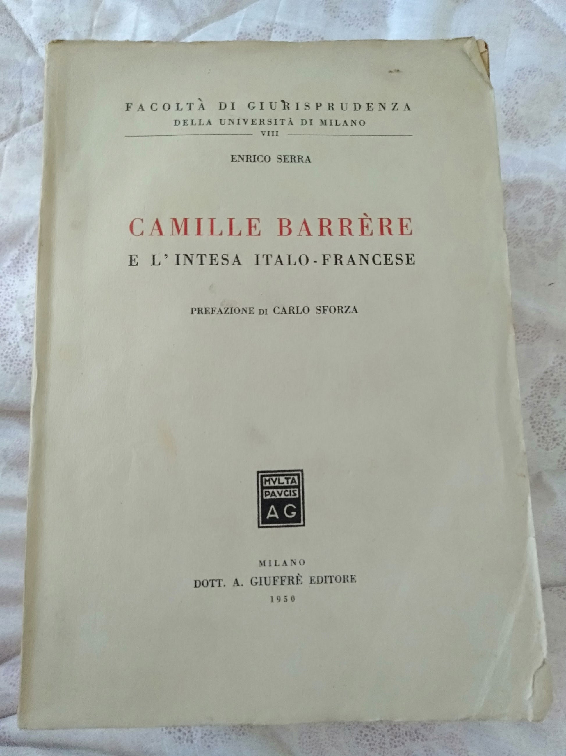 Camille berrère e l intesa italo-francese - copertina
