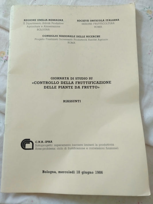 Giornata di studio su controllo della fruttificazione dalle piante da frutto riassunto - copertina