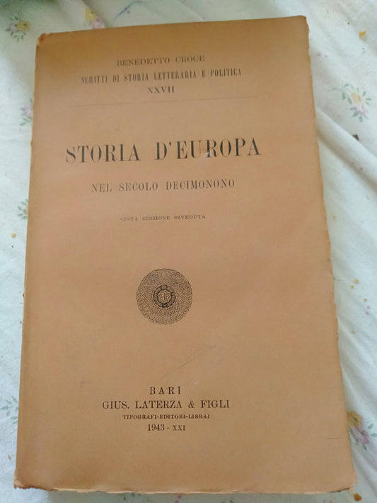 Storia della Europa nel secolo decimonono - copertina