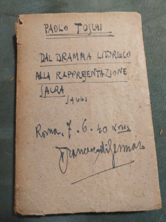 dal dramma liturgico alla presentazione sacra - copertina