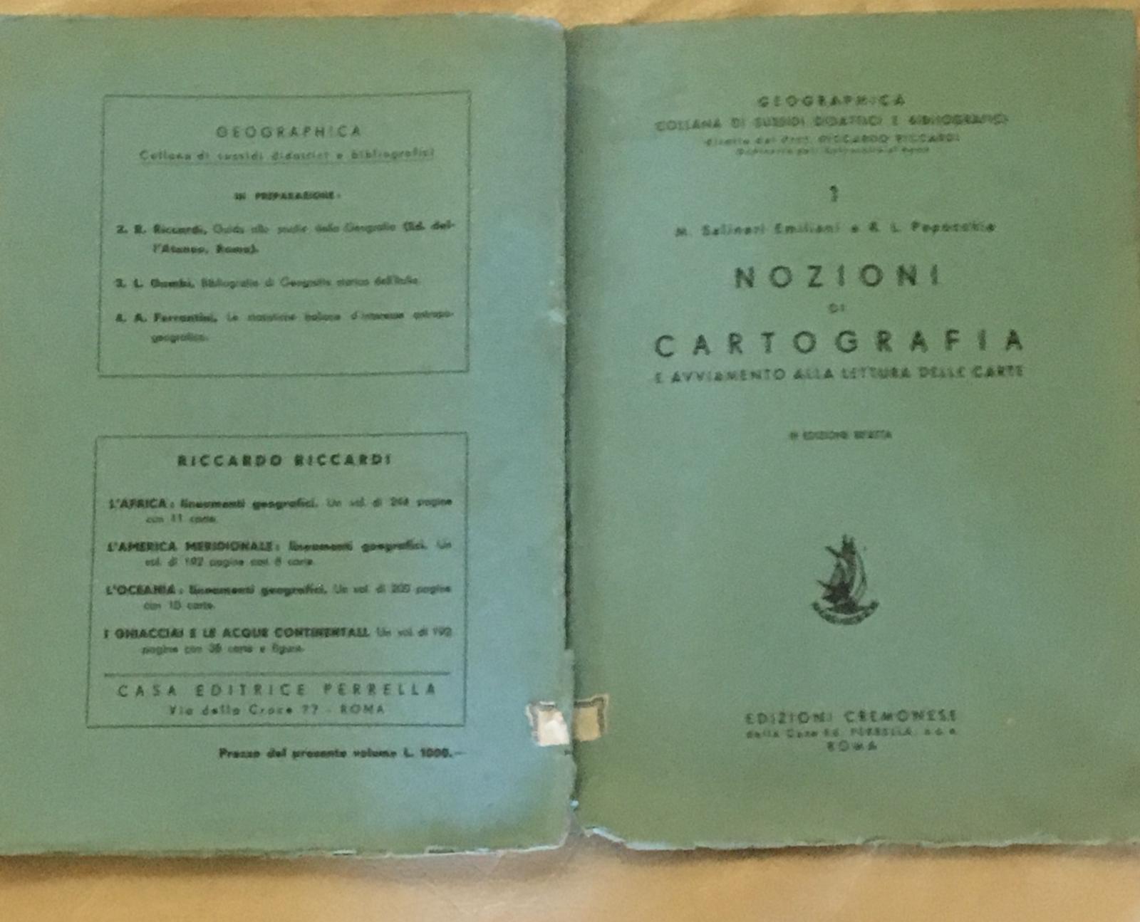 Nozioni di cartografia e avviamento alla lettura delle carte - copertina