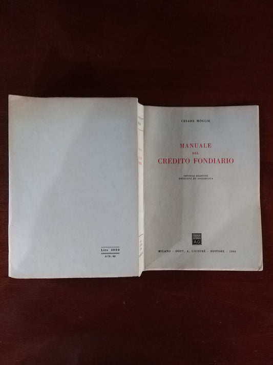 Manuale del credito fondiario - copertina