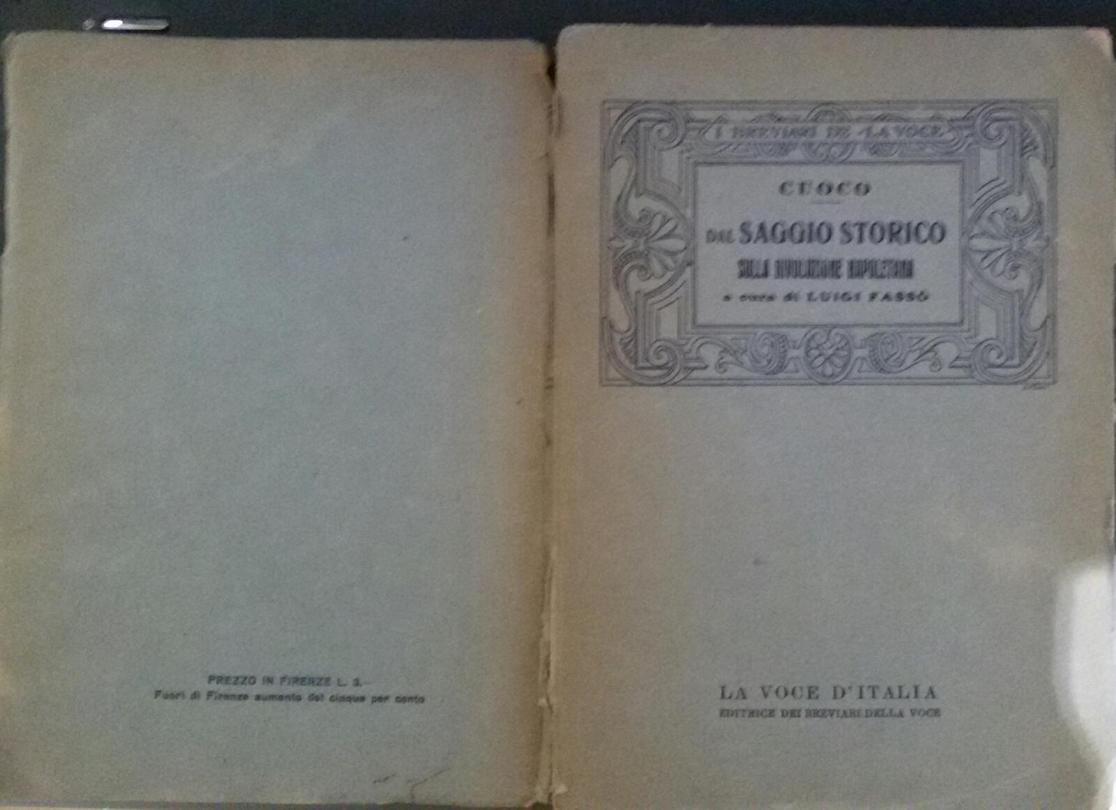 Cuoco, dal saggio storico sulla rivoluzione napoletana - copertina