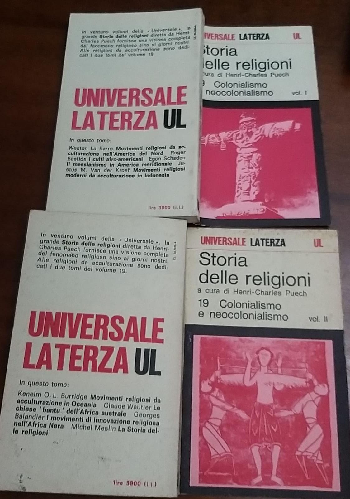 Storia delle religioni 19 Colonialismo e neocolonialismo vol I e vol II - copertina
