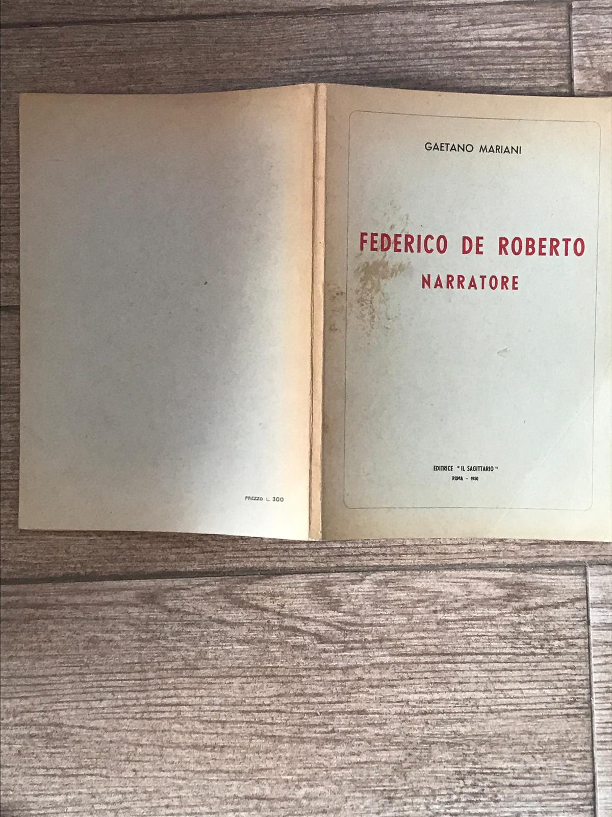 Federico De Roberto Narratore - copertina