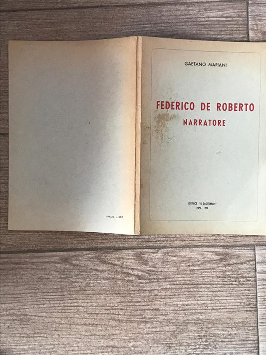 Federico De Roberto Narratore - copertina