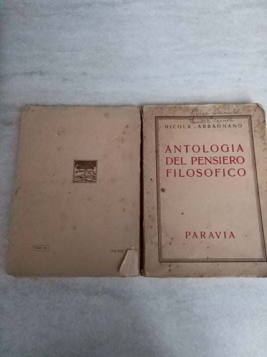 Antologia del pensiero filosofico - copertina