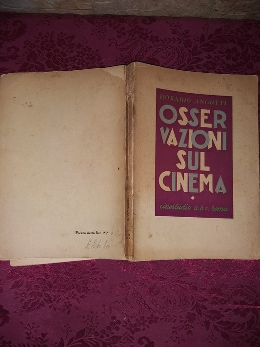 Osservazioni sul cinema - copertina