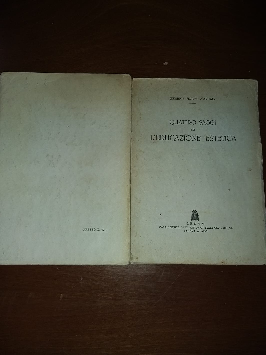 Quattro saggi su l'educazione estetica - copertina