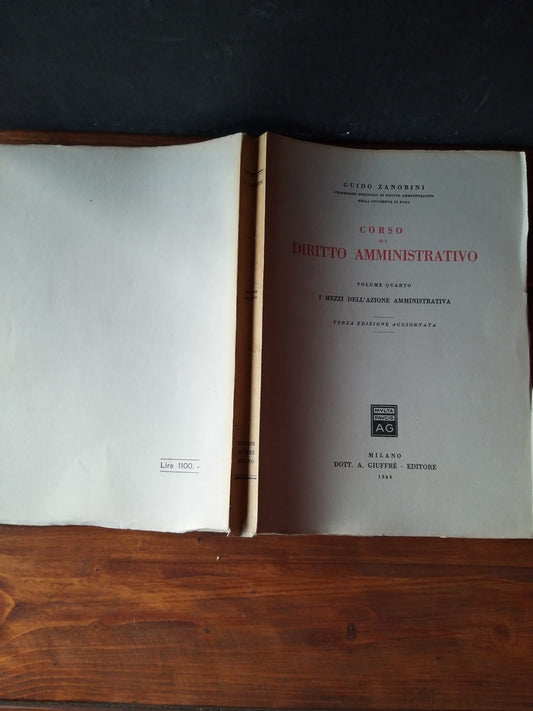 Corso di diritto amministrativo I mezzi dell'azione amministrativa - copertina