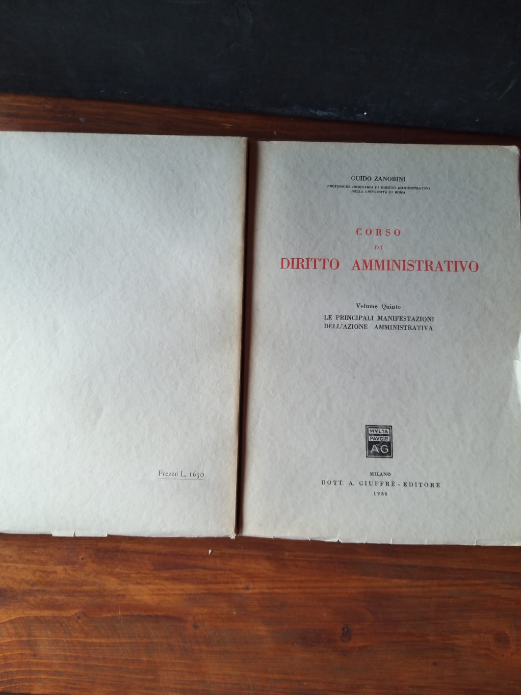 Corso di diritto amministrativo Le principali manifestazioni dell'azione amministrativa - copertina