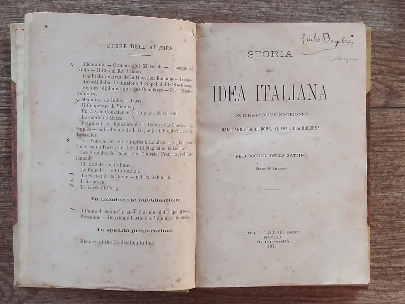 Storia della idea italiana - copertina
