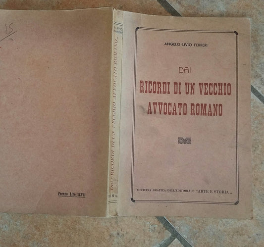 Dai ricordi di un vecchio avvocato romano - copertina