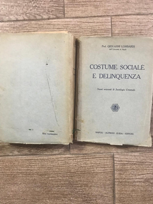Costume sociale e delinquenza .Nuovi orizzonti di Sociologia Criminale - copertina
