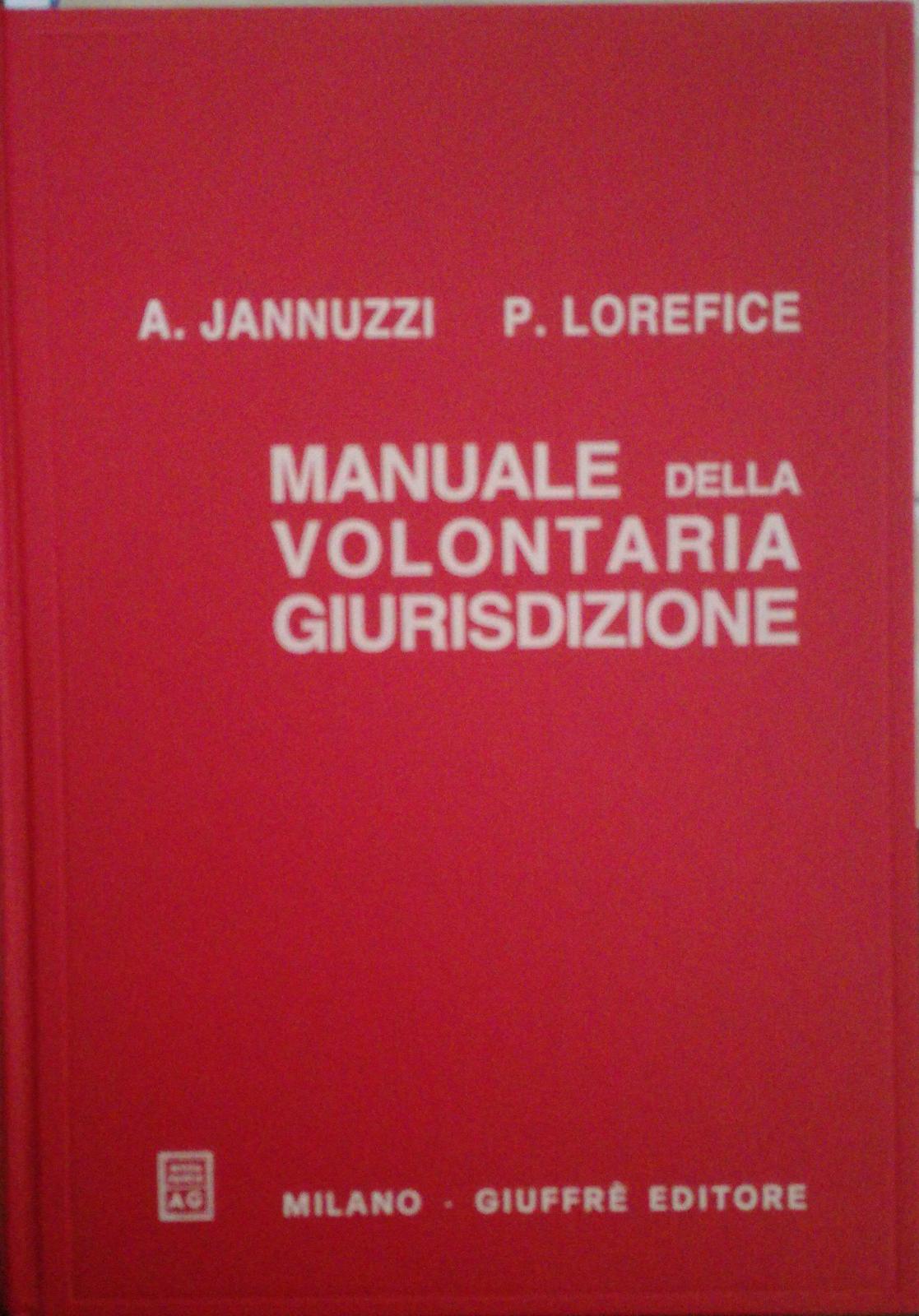 Manuale della volontaria giurisdizione - copertina