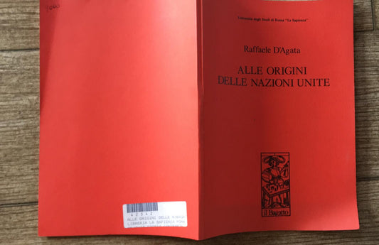 Alle origini delle nazioni unite - copertina