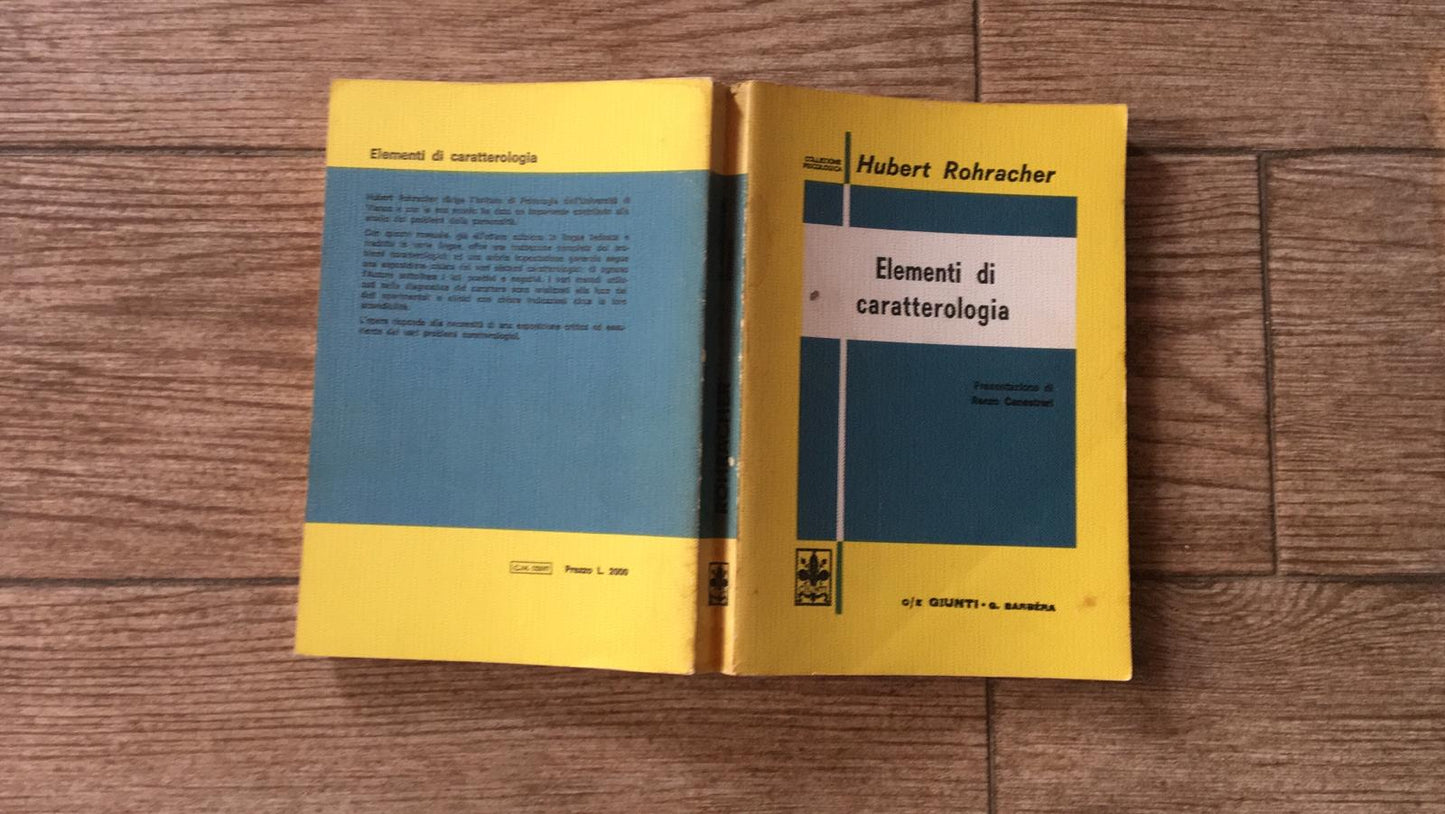 Elementi di caratterologia - copertina