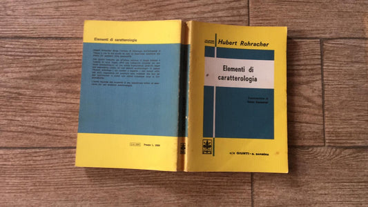 Elementi di caratterologia - copertina