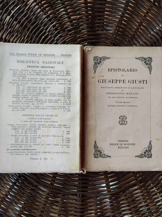 Epistolario di Giuseppe Giusti.Volume Quarto.Lettere aggiunte e appendici - copertina