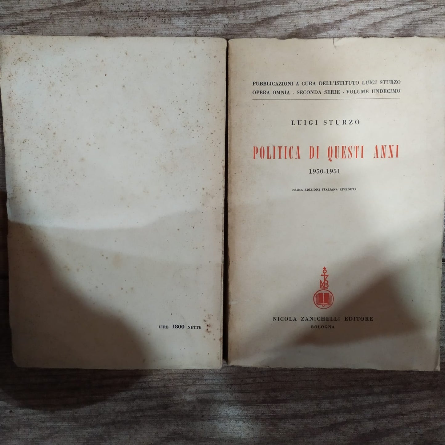Politica di questi anni 1950-1951 - copertina