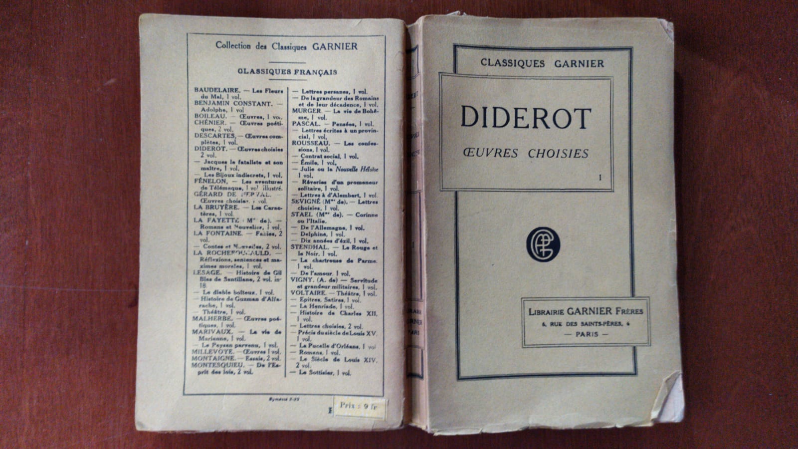 Diderot Oeuvres Choisies de Diderot - copertina