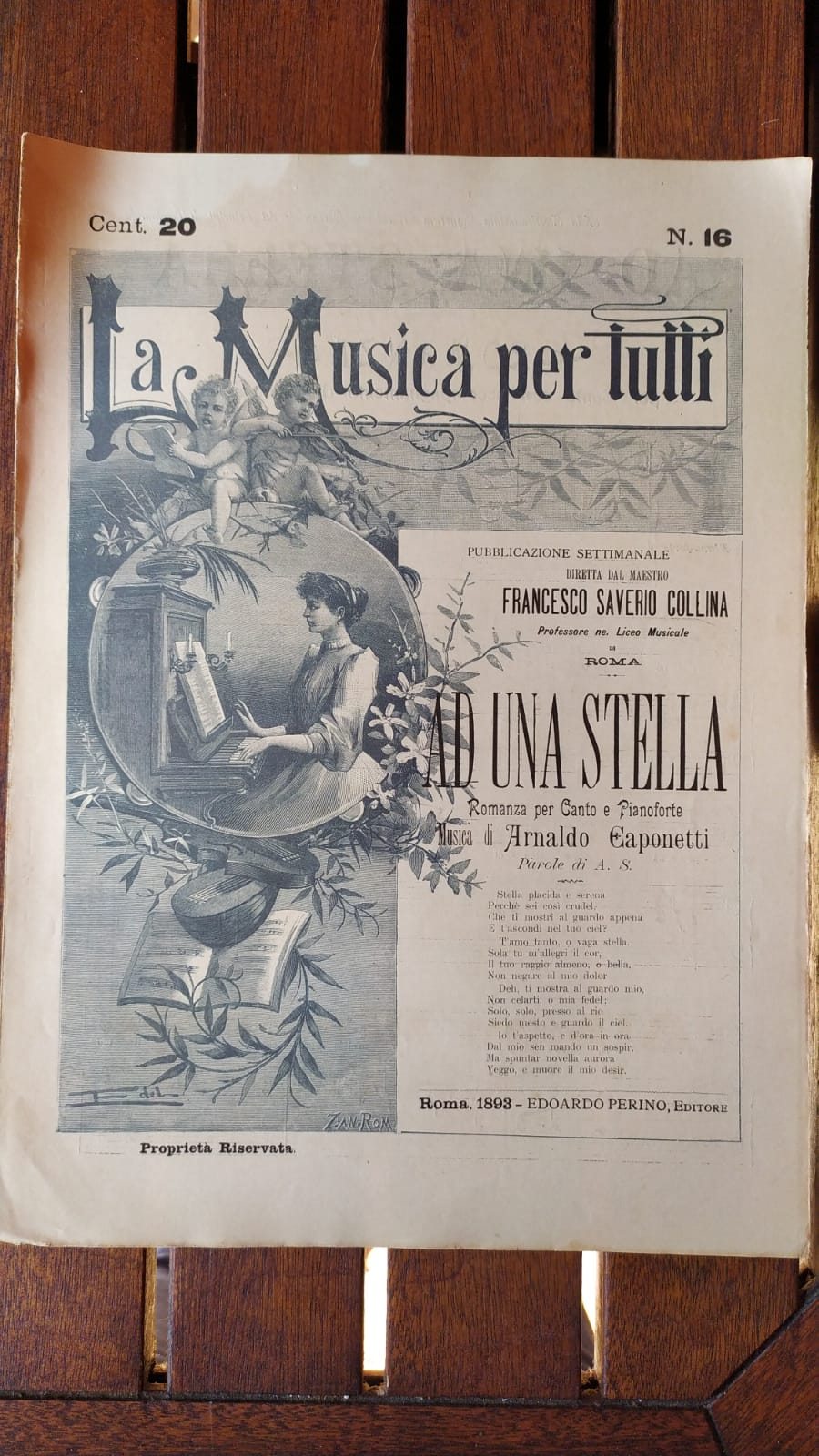 Ad una stella  Romanza per canto e pianoforte - copertina