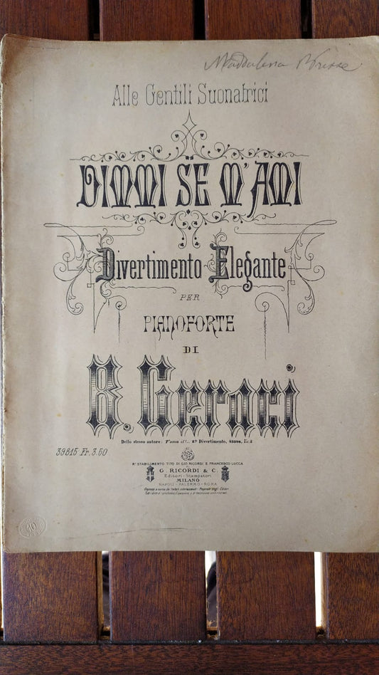 Dimme se m'ami - copertina