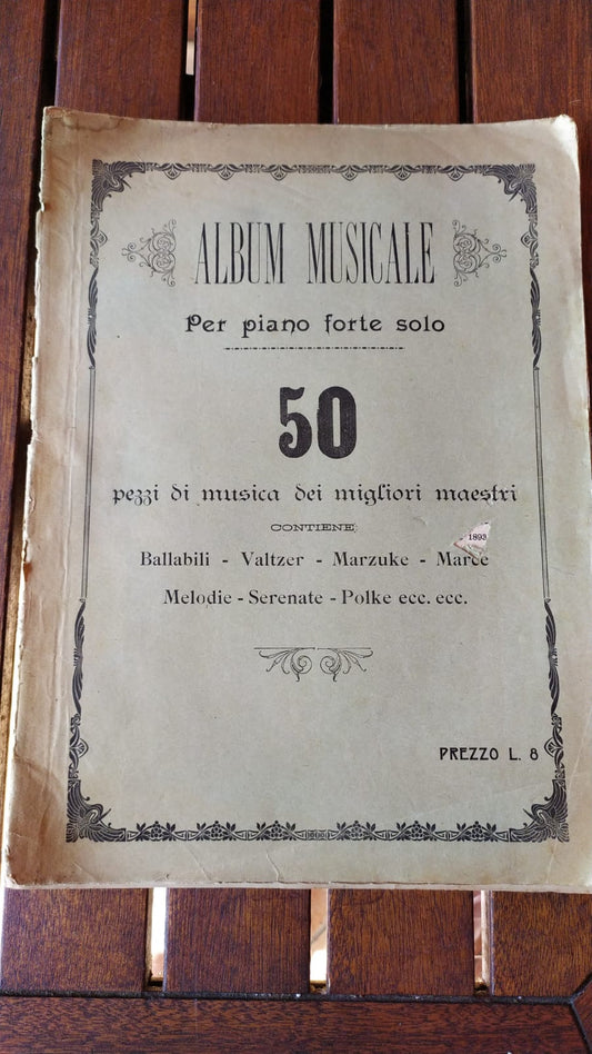 Album musicale per piano forte solo 50 pezzi di musica dei migliori maestri - copertina