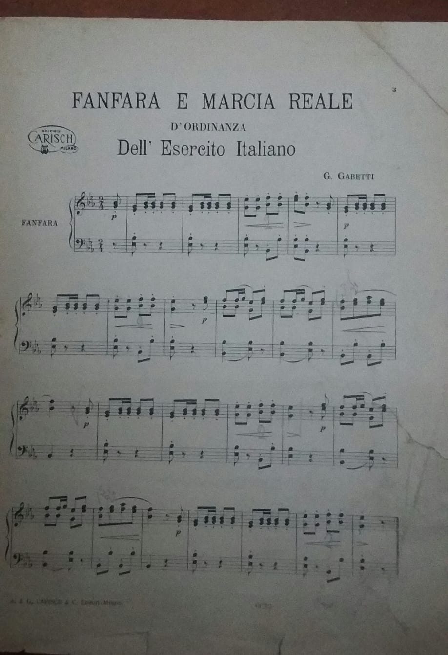 Fanfara e marcia reale dell'esercito italiano - copertina