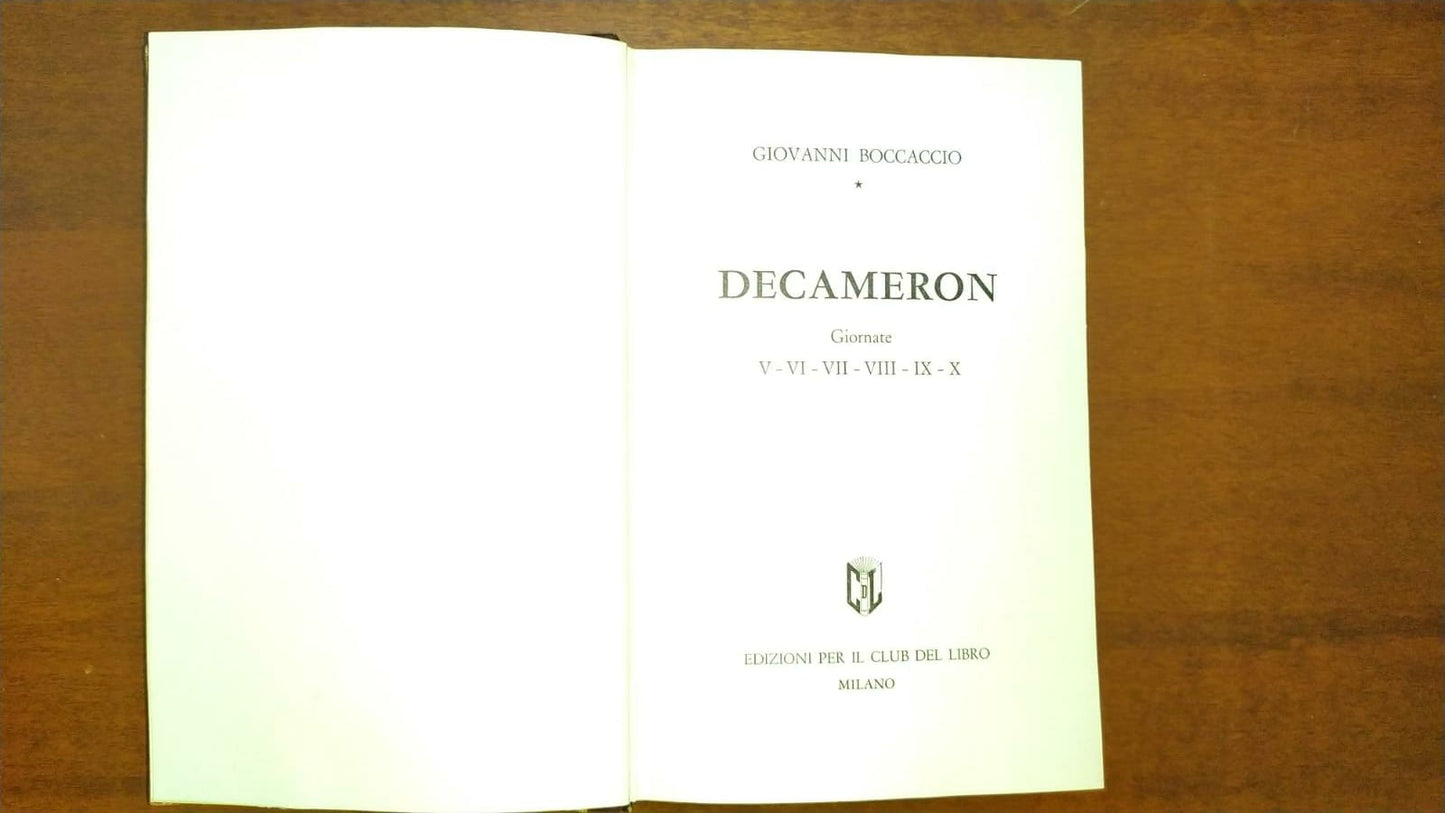 Decameron Vol. II. Giornate V, VI, VII, VIII, IX, X. - copertina