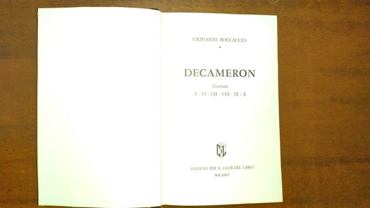 Decameron Vol. II. Giornate V, VI, VII, VIII, IX, X. - copertina