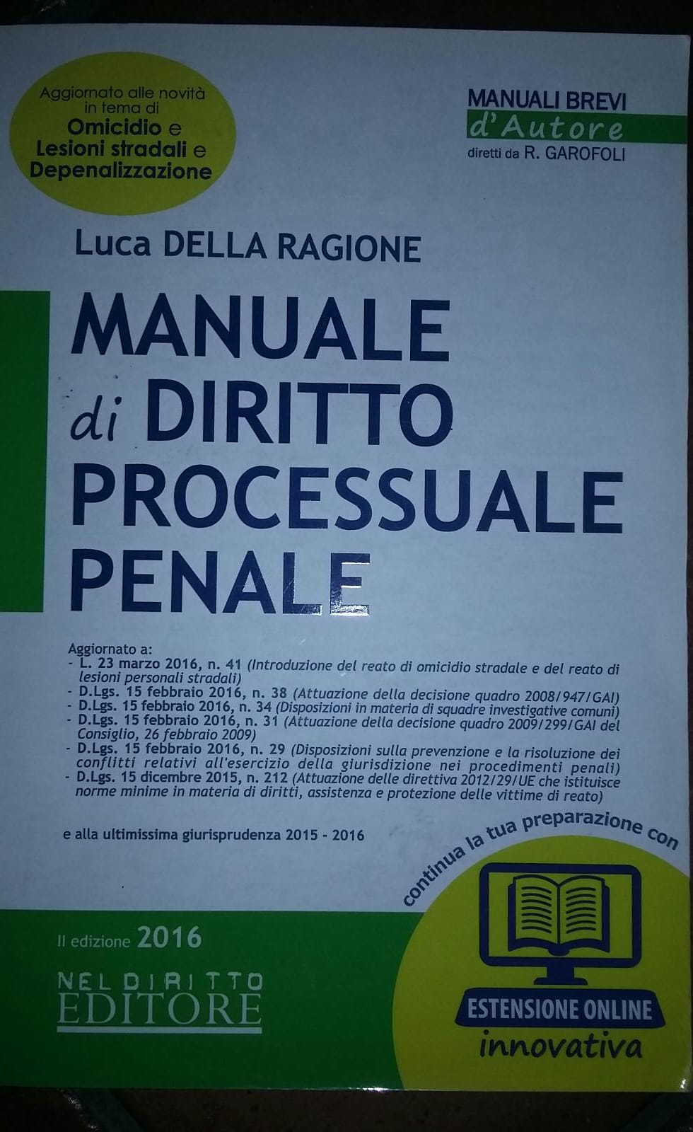 Manuale di diritto processuale penale. Con aggiornamento online - copertina