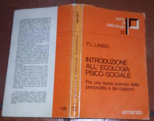 Introduzione all'ecologia psico-sociale : per una nuova scienza della personalita e dei rapporti - copertina
