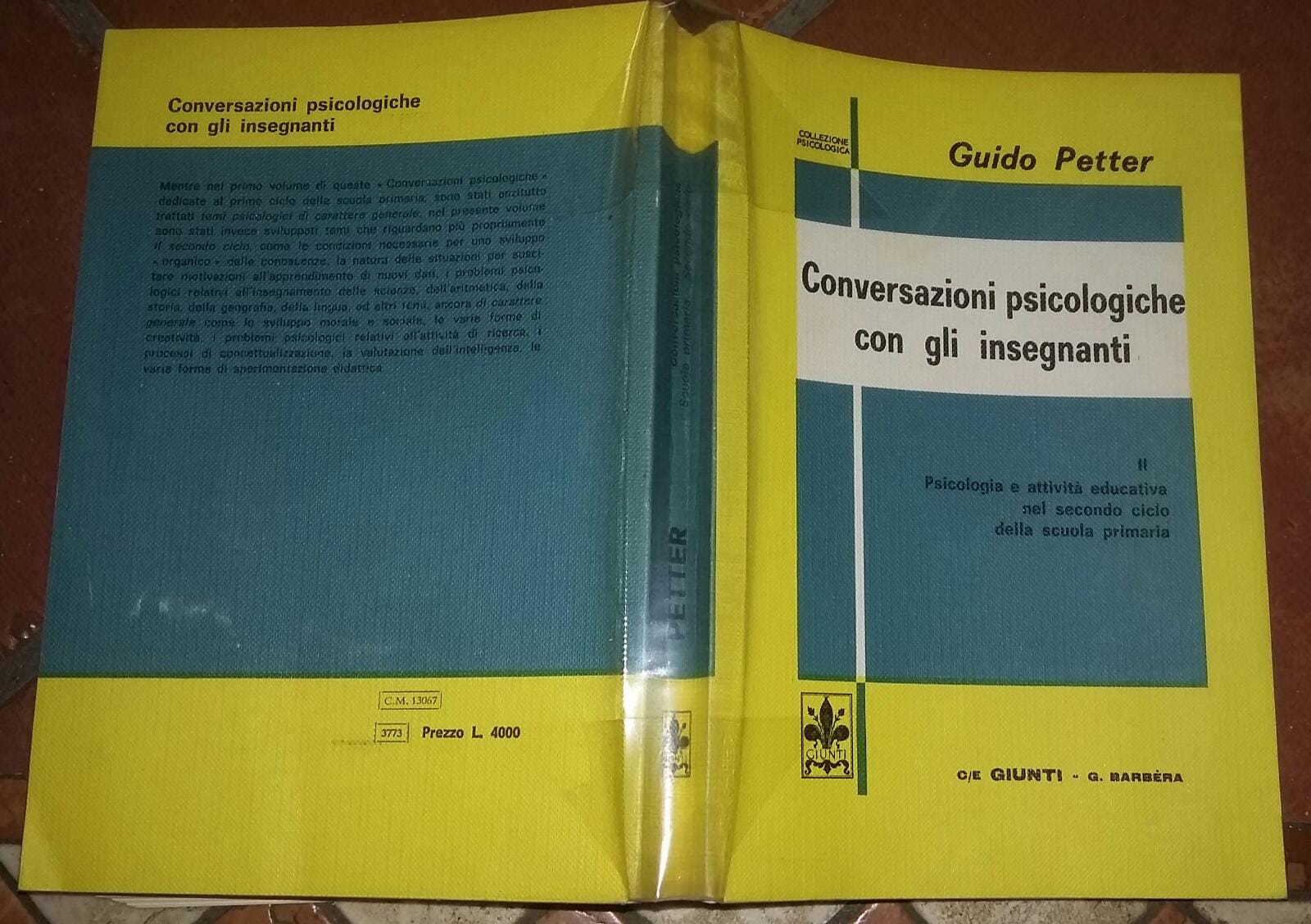 Conversazioni psicologiche con gli insegnanti. - copertina
