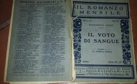 Il voto di sangue.Romanzo mensile - copertina
