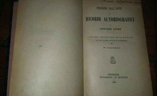 Pensieri sull' arte e ricordi autobiografici - copertina