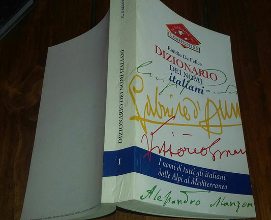 Dizionario dei nomi italiani - copertina