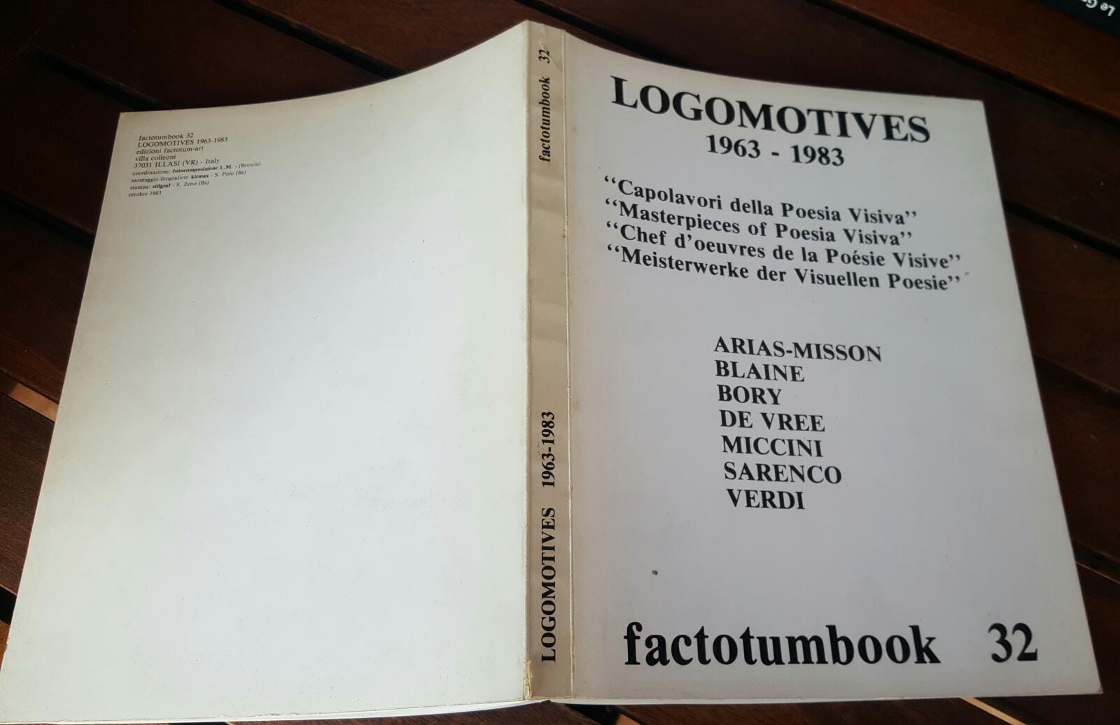 Logomotives 1963 - 1983 : "Capolavori della Poesia Visiva" / "Masterpieces of Poesia Visiva" - copertina