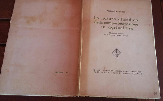 La  natura giuridica della compartecipazione in agricoltura - copertina