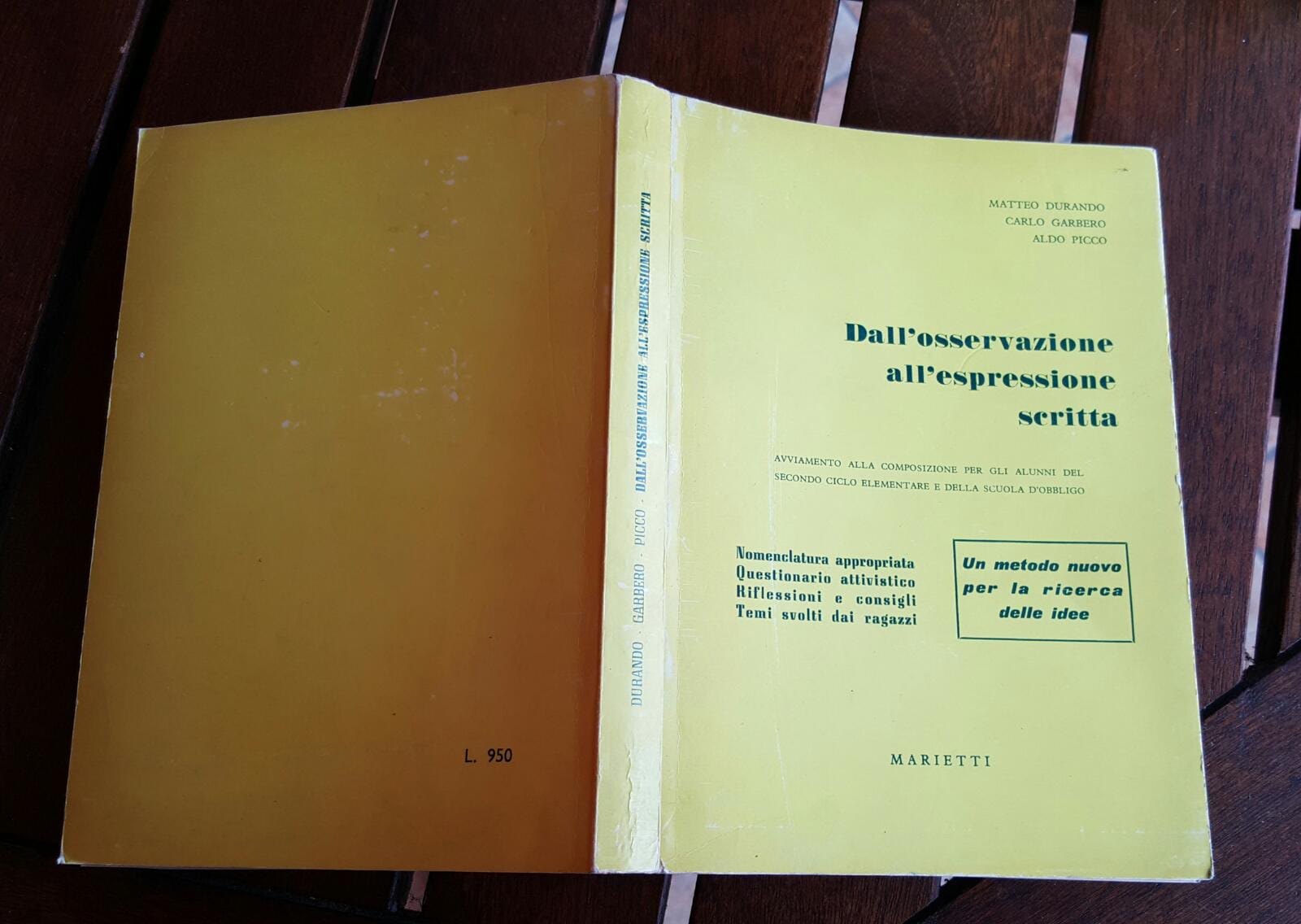 Dall'osservazione all'espressione scritta - copertina