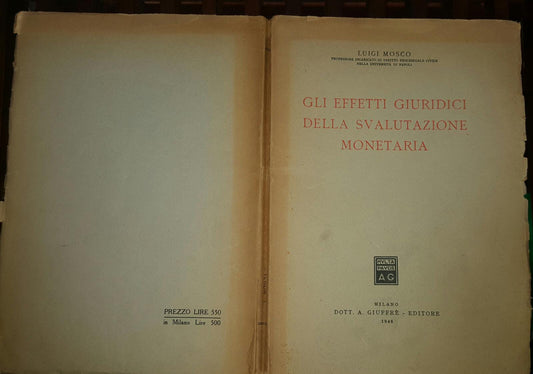 Gli effetti giuridici della svalutazione monetaria - copertina