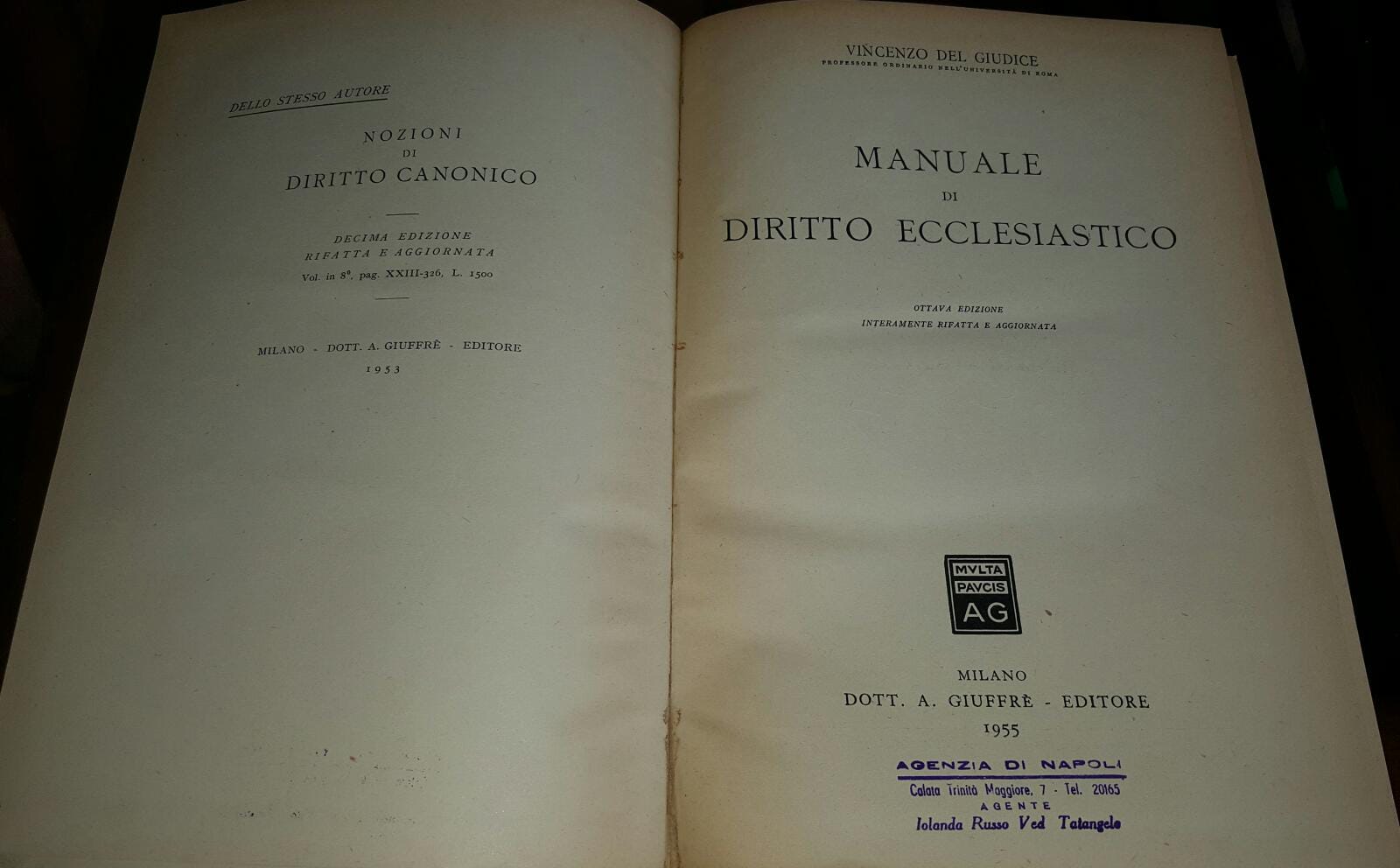 Manuale di Diritto Ecclesiastico - copertina