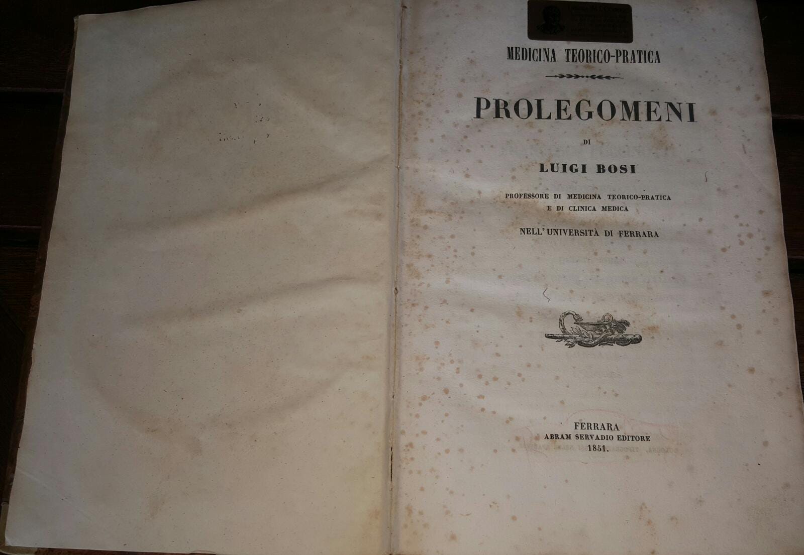 Prolegomeni Medicina teorico-pratica - copertina