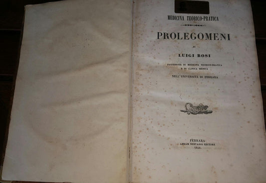 Prolegomeni Medicina teorico-pratica - copertina