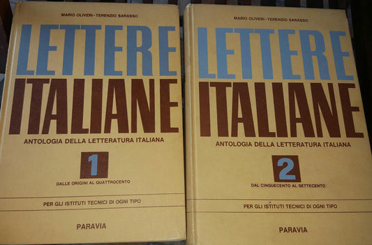 Lettere italiane. Antologia della letteratura italiana dal 500 al 700. Per gli istituti tecnici di ogni tipo. Volume I II - copertina