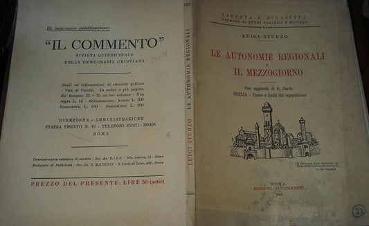 Le Autonomie Regionali e Il Mezzogiorno. Con Aggiunta di G. Sardo. Sicilia. Cause e limiti del separatismo - copertina